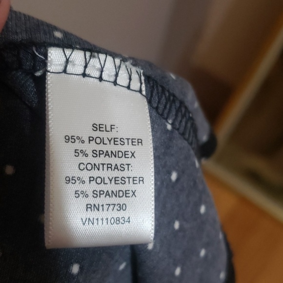 Black with white polka dot wrap dress, size M - Picture 6 of 8